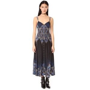 free people floral feelings midi dress Free People Happy Feelings Midi Maxi Dress XS GUC Rare Golden Combo Peasant  Boho